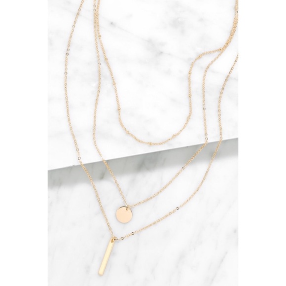 Minimalist Bohemian Indie Layered Gold Necklace - Picture 9 of 11